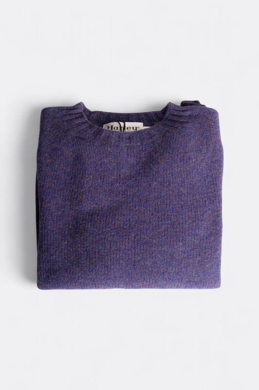Harley Of Scotland - Pull Shetland Col Rond (Iris)