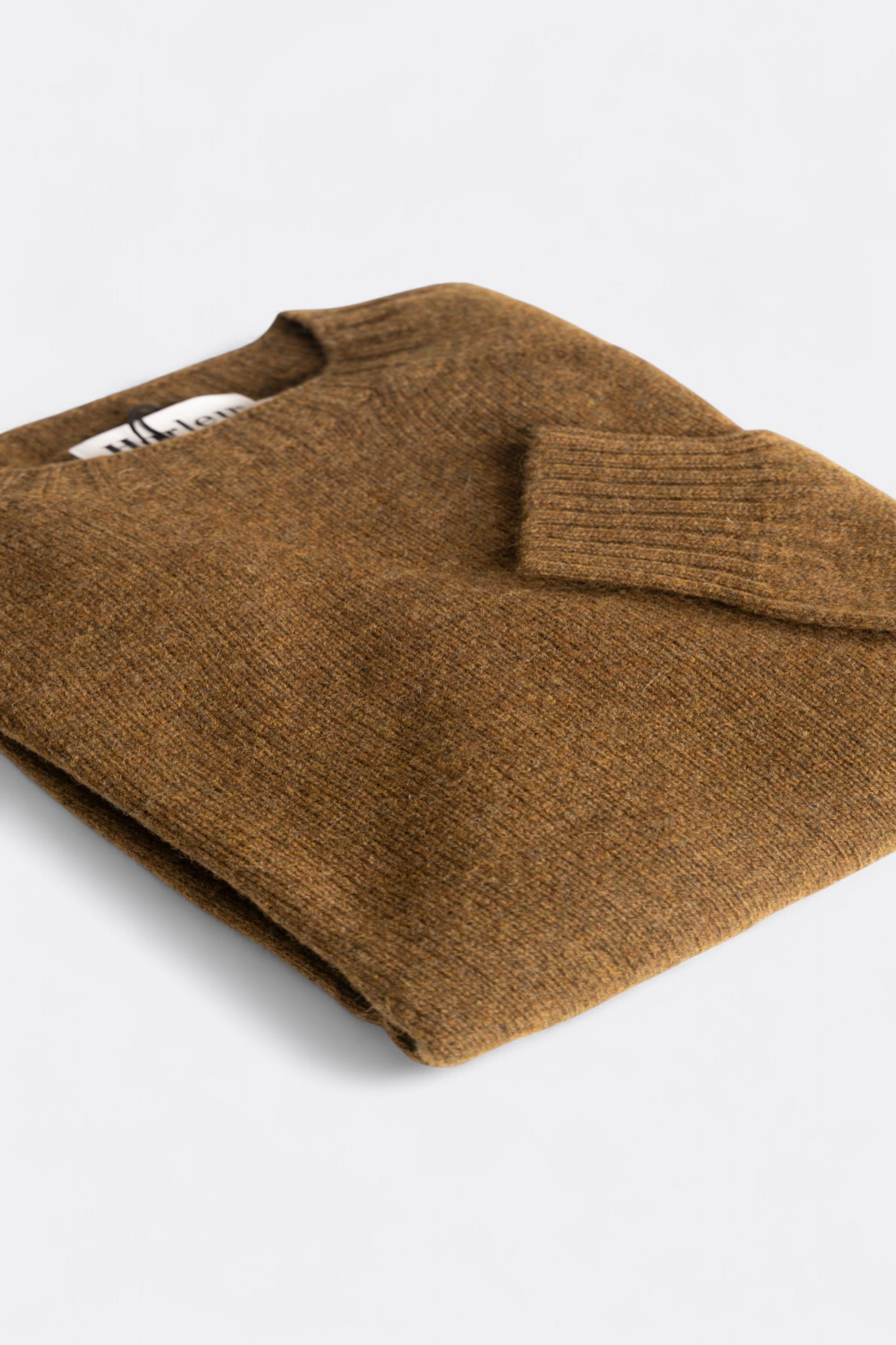 Harley Of Scotland - Pull Shetland Col Rond (Lichen)