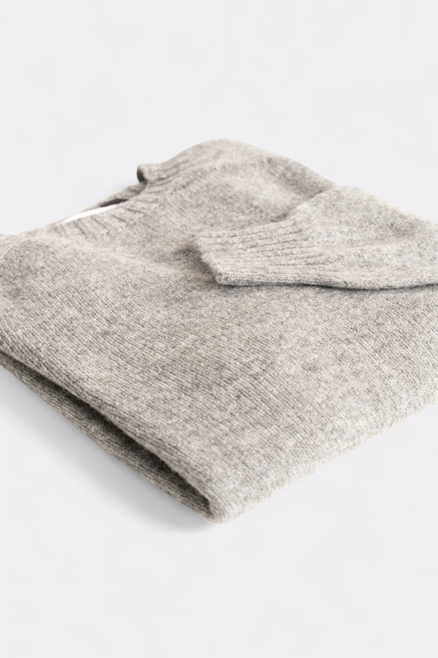 Harley Of Scotland - Pull Shetland Col Rond (Mid Grey)