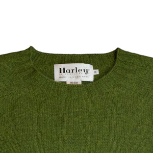 Harley Of Scotland - Pull Shetland Col Rond (Olive Grove)