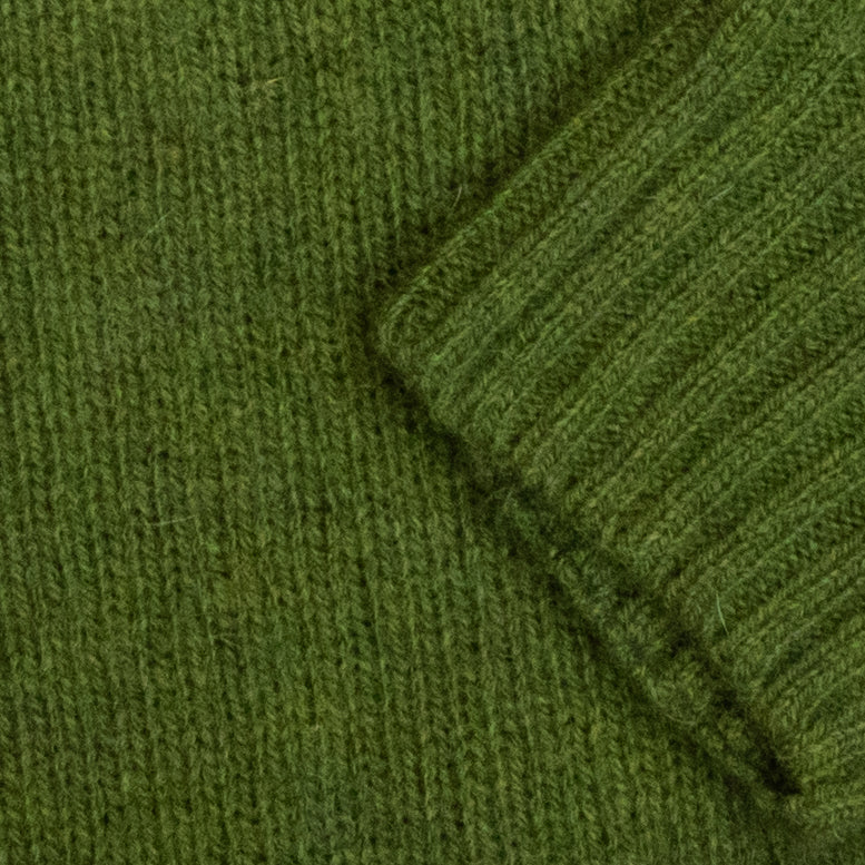 Harley Of Scotland - Pull Shetland Col Rond (Olive Grove)