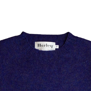 Harley Of Scotland - Pull Shetland Col Rond (Royal Violet)