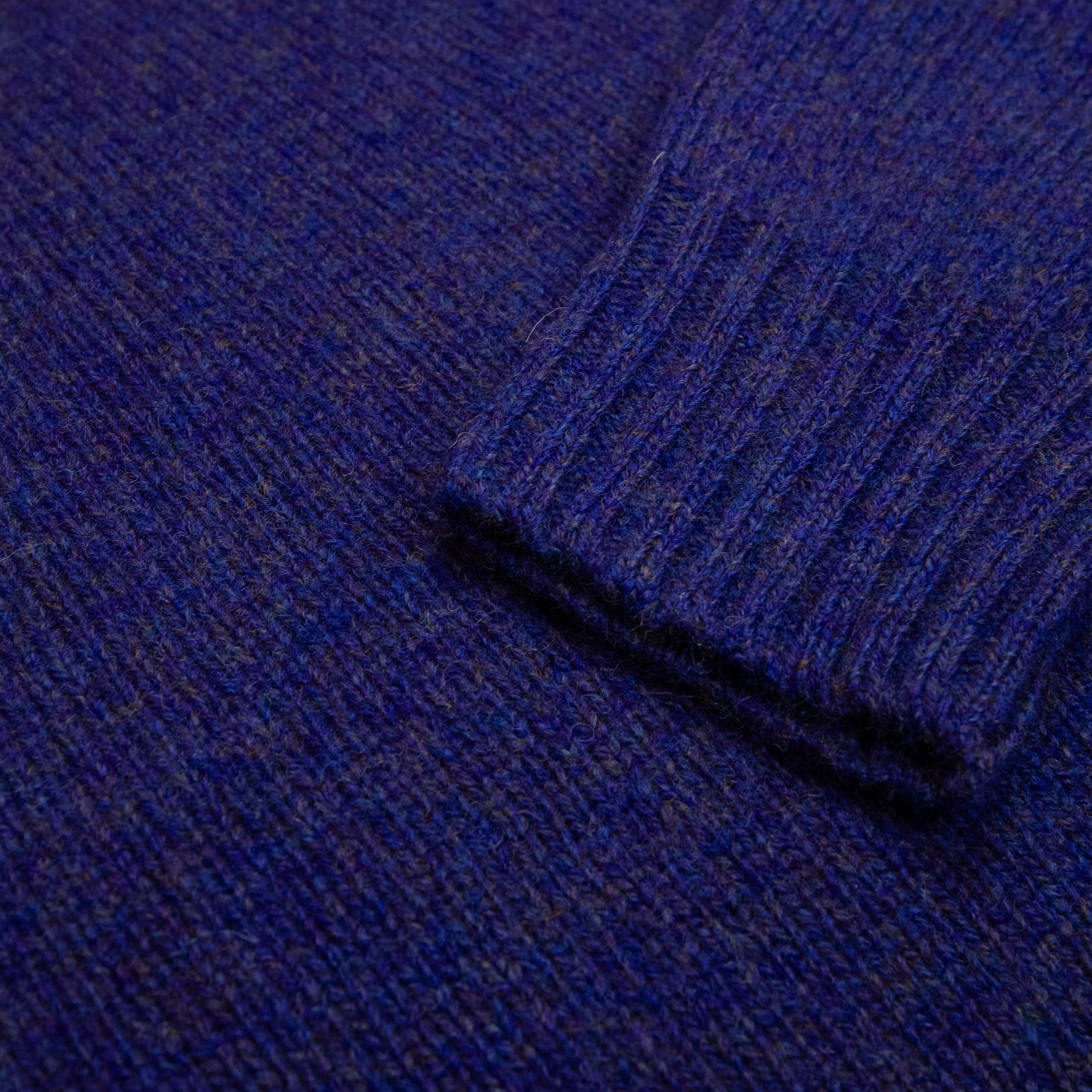 Harley Of Scotland - Pull Shetland Col Rond (Royal Violet)