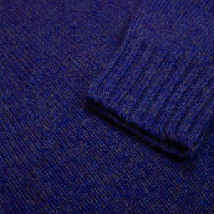 Harley Of Scotland - Pull Shetland Col Rond (Royal Violet)