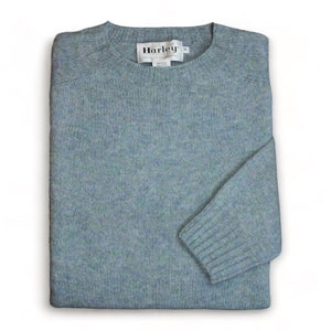 Harley Of Scotland - Pull Shetland Col Rond (Sea Pearl)