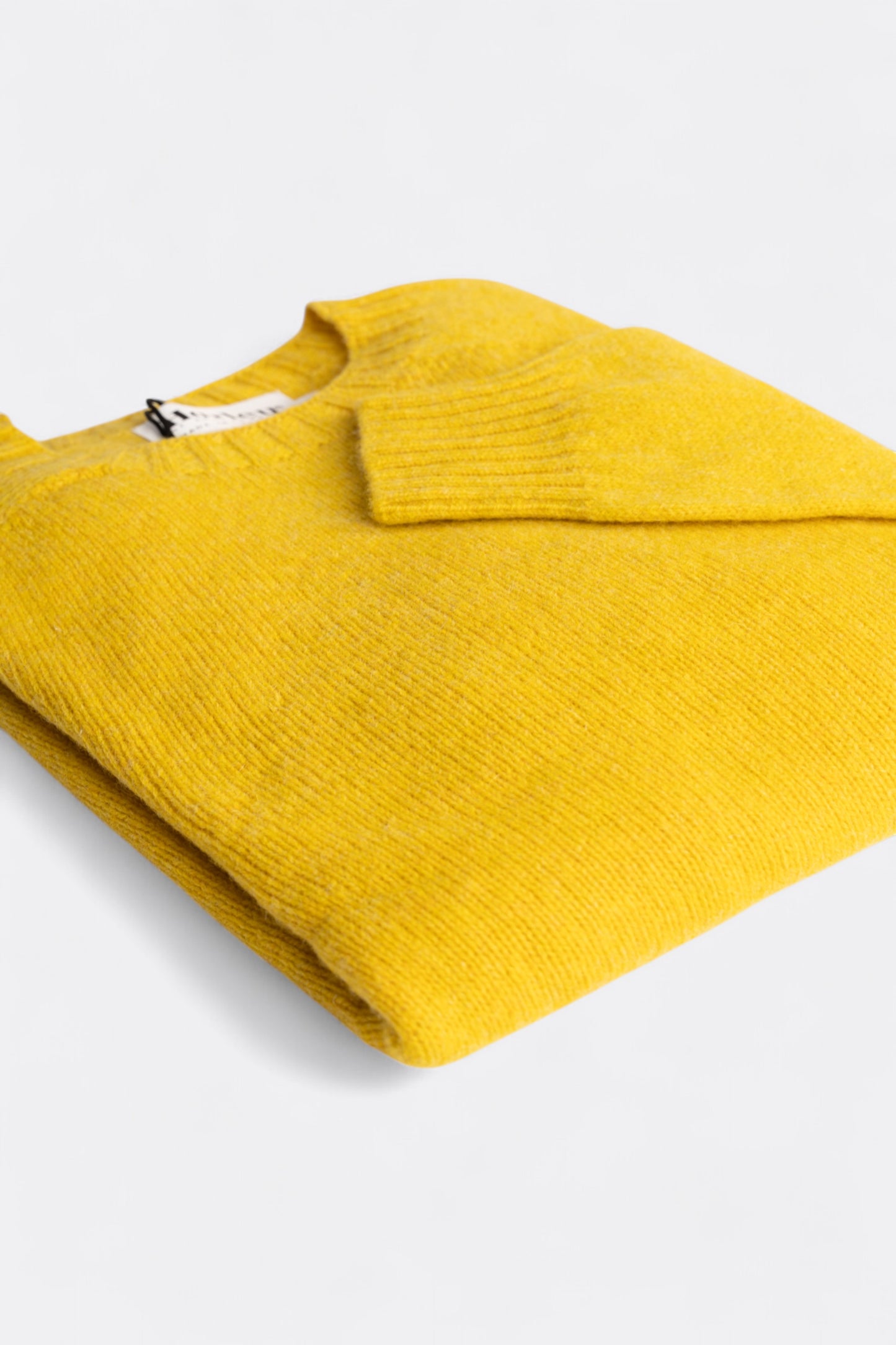 Harley Of Scotland - Pull Shetland Col Rond (Sunshine)