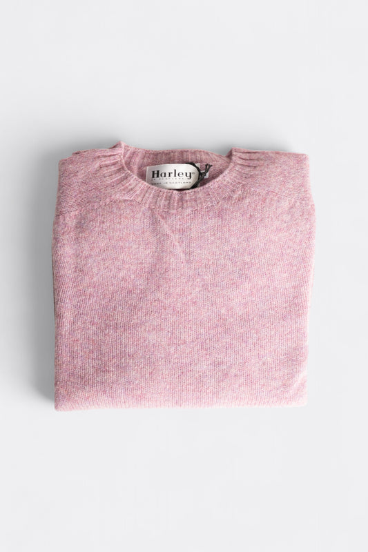 Harley of Scotland Pull Shetland Col Rond Sweetpea | Pull Laine Écosse | Edgar Bdx