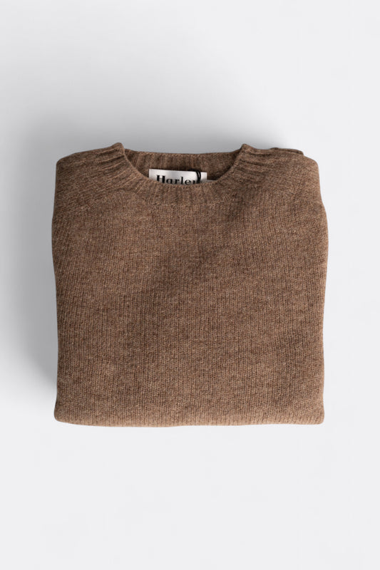 Harley of Scotland Pull Shetland Col Rond Tundra | Pull Laine Écosse | Edgar Bdx