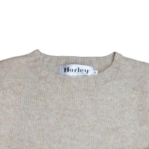 Harley Of Scotland - Pull Shetland Col Rond (Tusk)