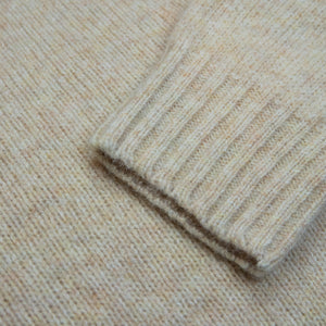 Harley Of Scotland - Pull Shetland Col Rond (Tusk)