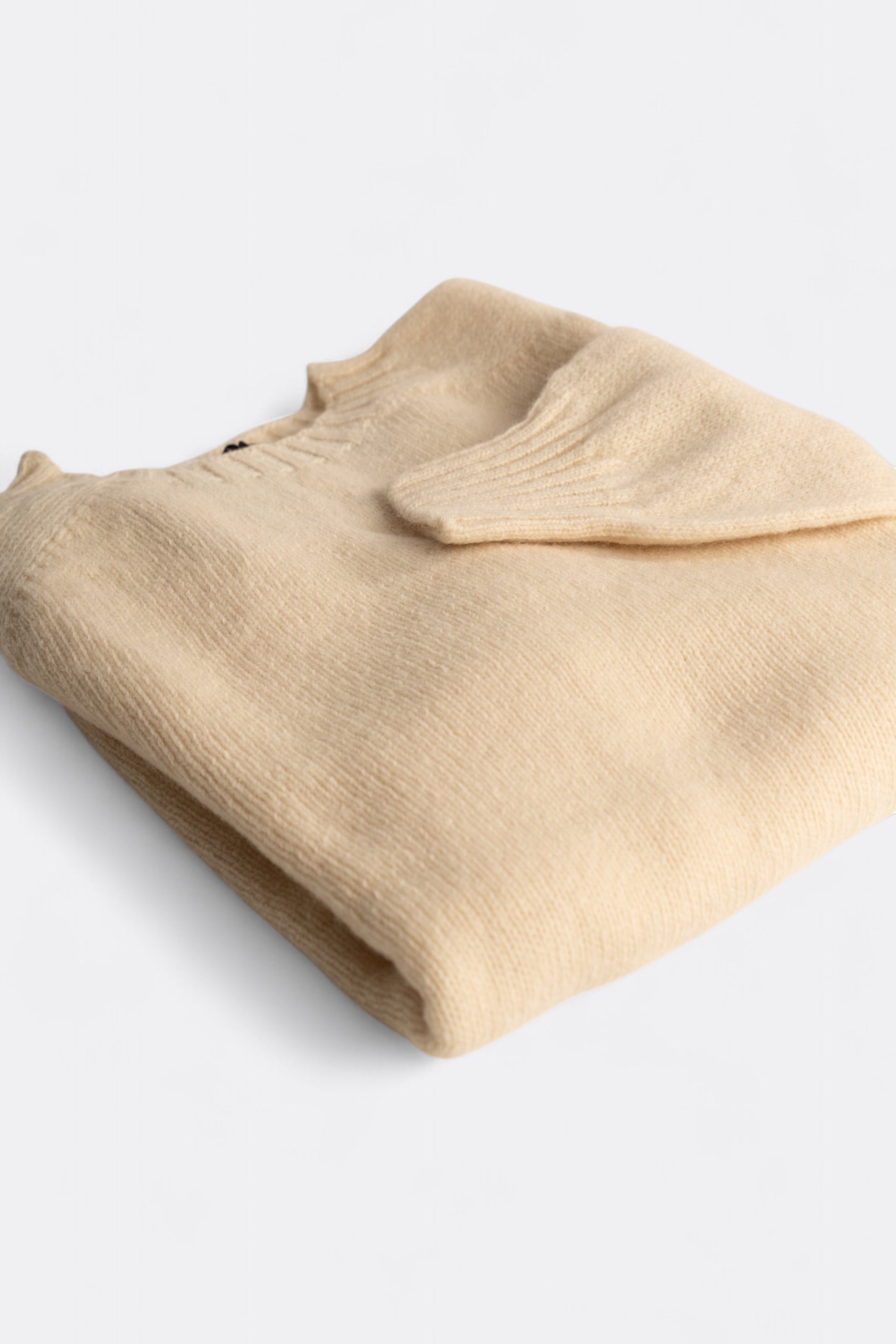 Harley Of Scotland - Pull Shetland Col Rond (Vanilla)