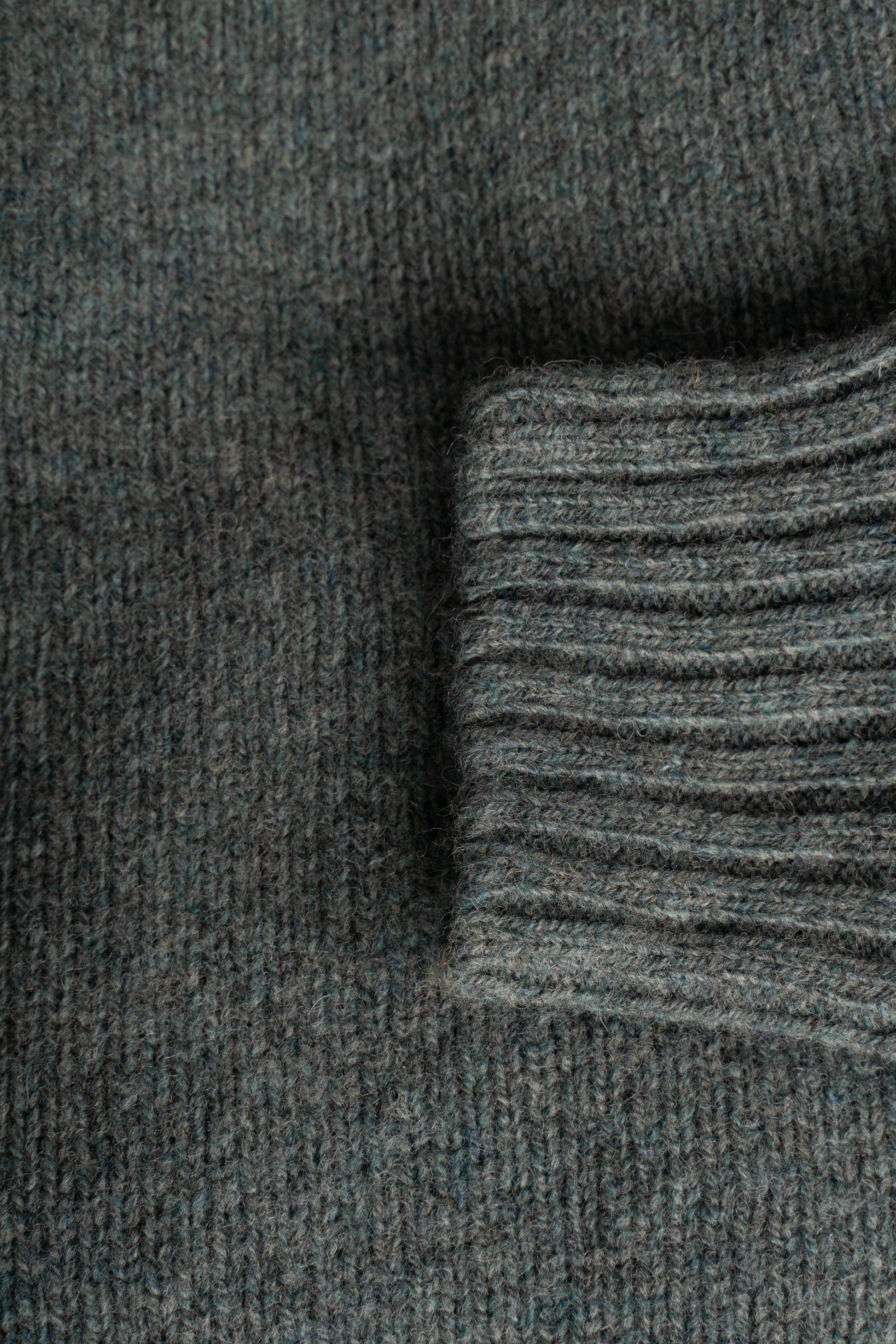 Harley Of Scotland - Pull Shetland Col Rond (Verdigris)