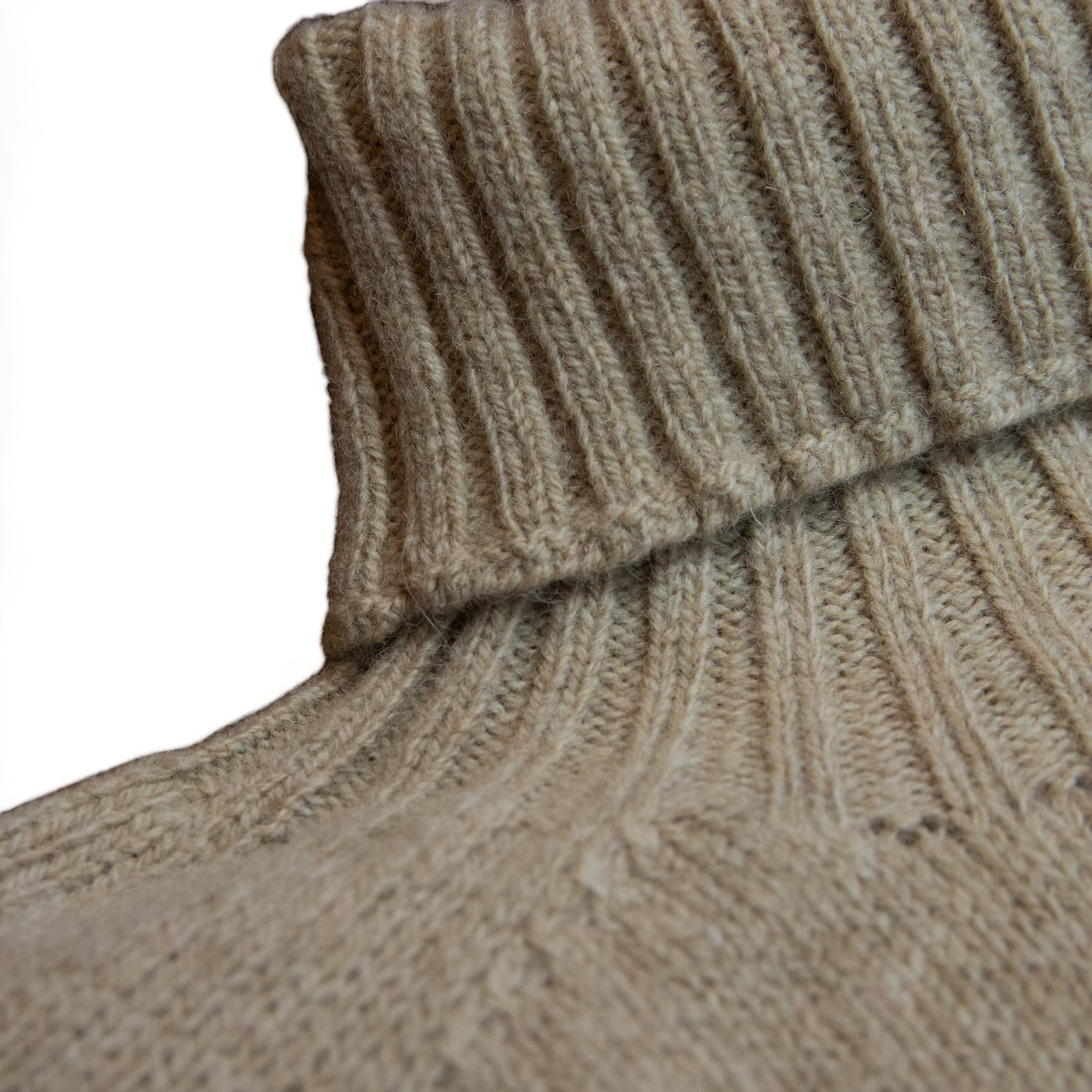 Harley Of Scotland - Pull Shetland Col Roulé (Oatmilk)
