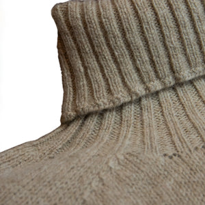 Harley Of Scotland - Pull Shetland Col Roulé (Oatmilk)