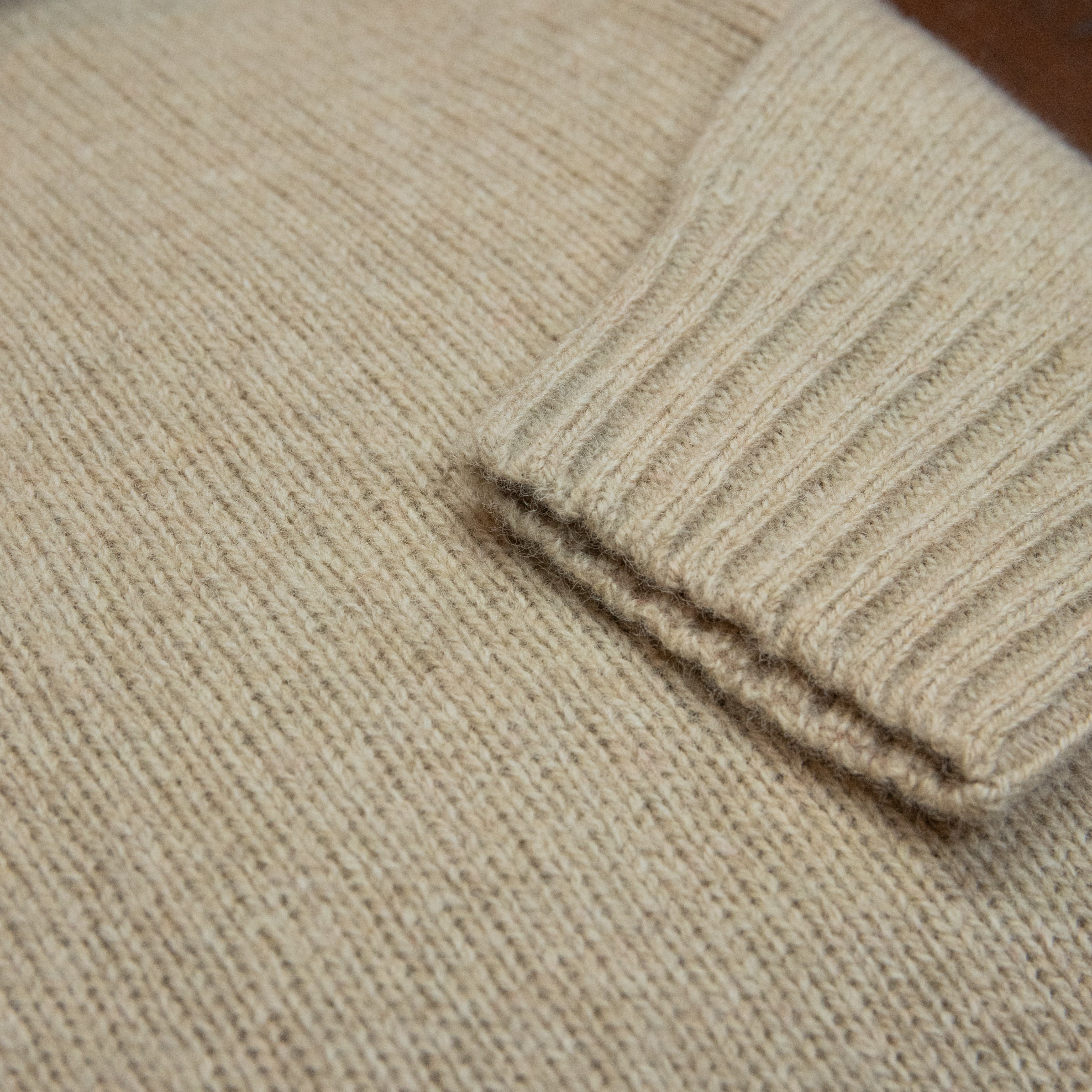 Harley Of Scotland - Pull Shetland Col Roulé (Oatmilk)