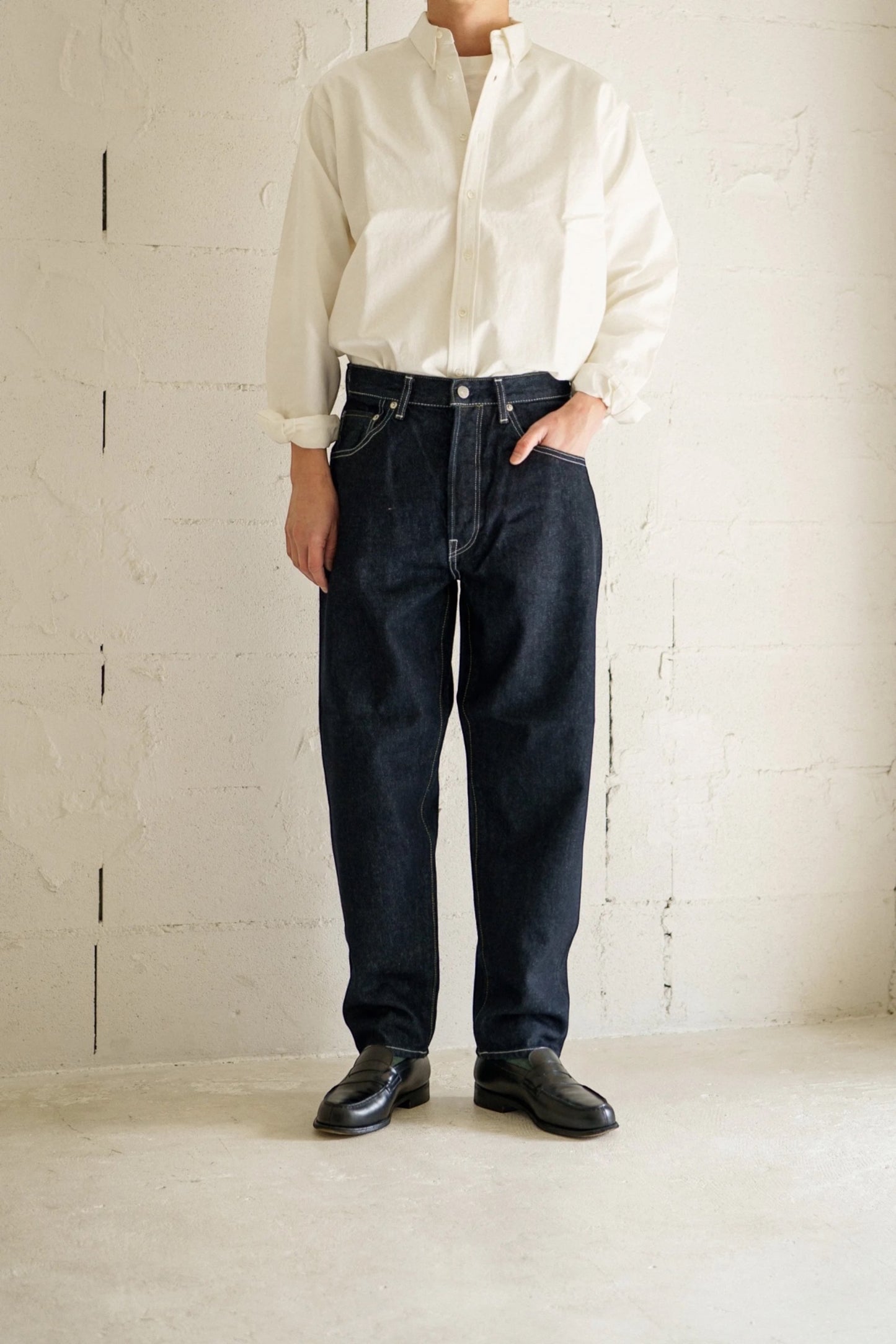 Hatski Loose Tapered Denim HTK-22001 One Wash Contrast | Jean Japon | Edgar Bdx