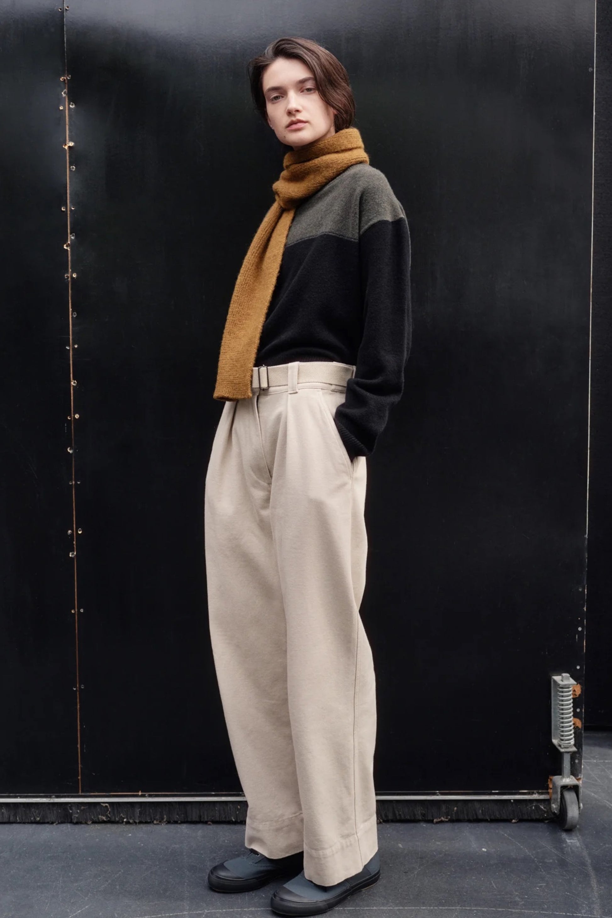 Margaret Howell - MHL. Brushed Scarf Soft Shetland Wool (Ochre)