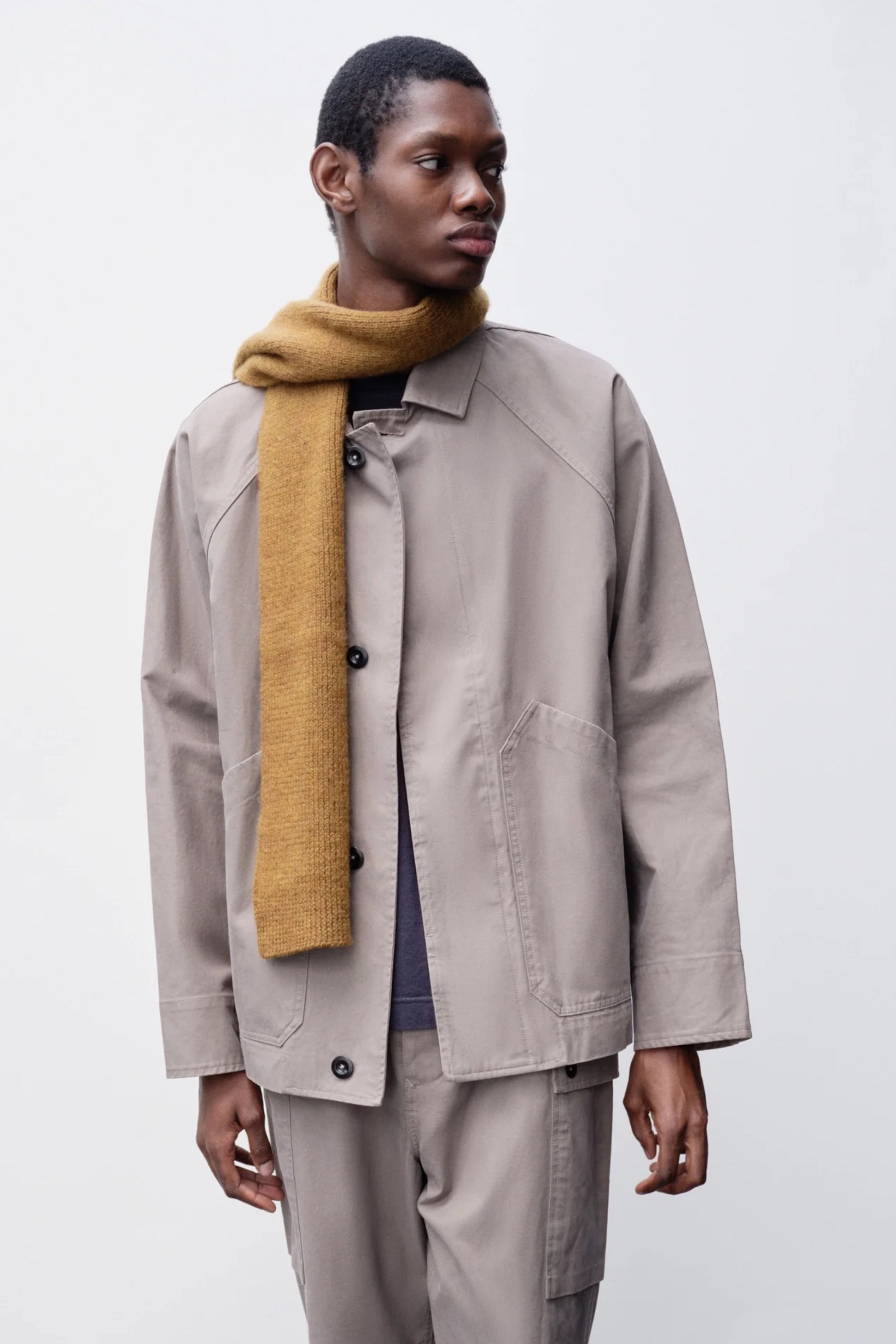 Margaret Howell - MHL. Brushed Scarf Soft Shetland Wool (Ochre)