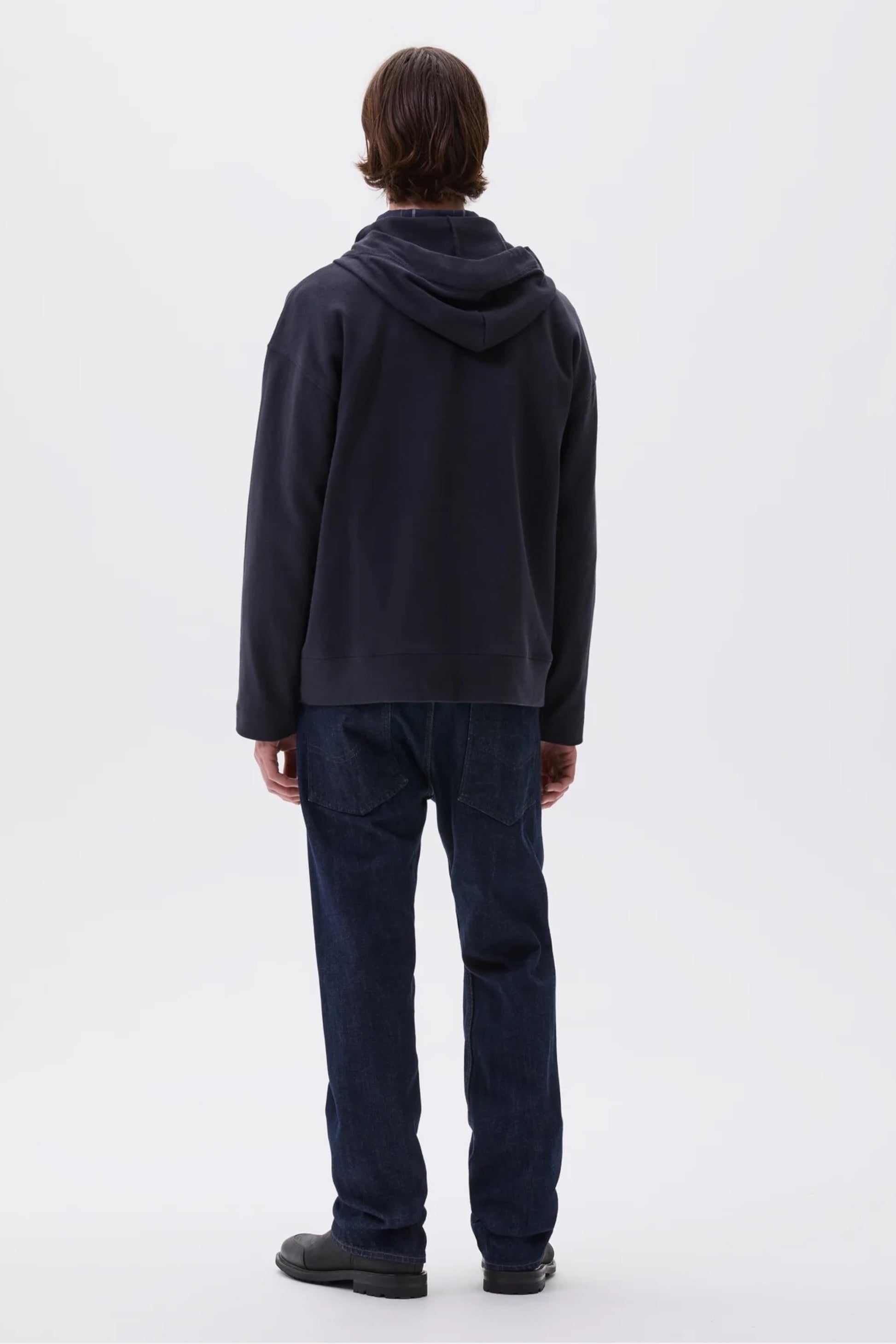 Margaret Howell - MHL. Button Hoodie Open End Jersey (Ink)