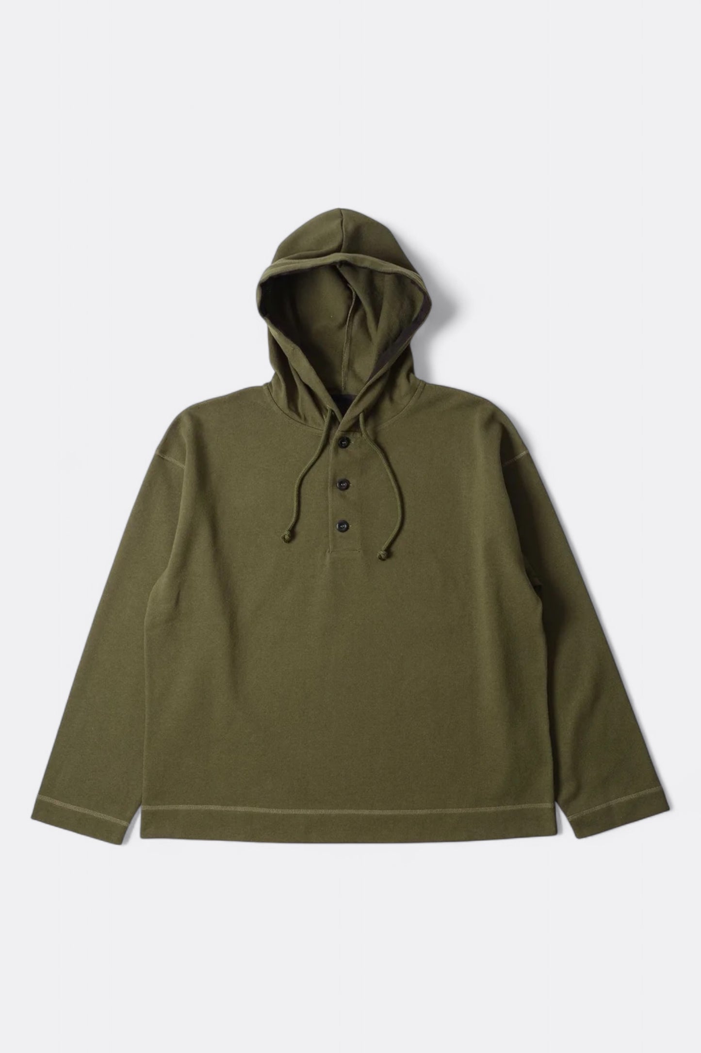 Margaret Howell - MHL. Button Hoodie Open End Jersey (Ink)