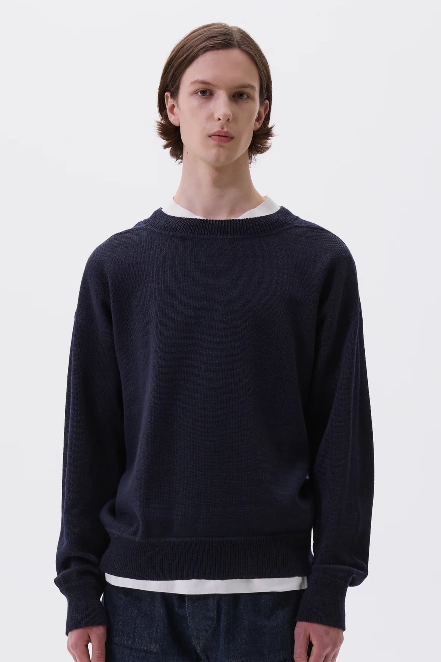 Margaret Howell - MHL. Flatlock Guernsey Utility Wool (Dark Navy)