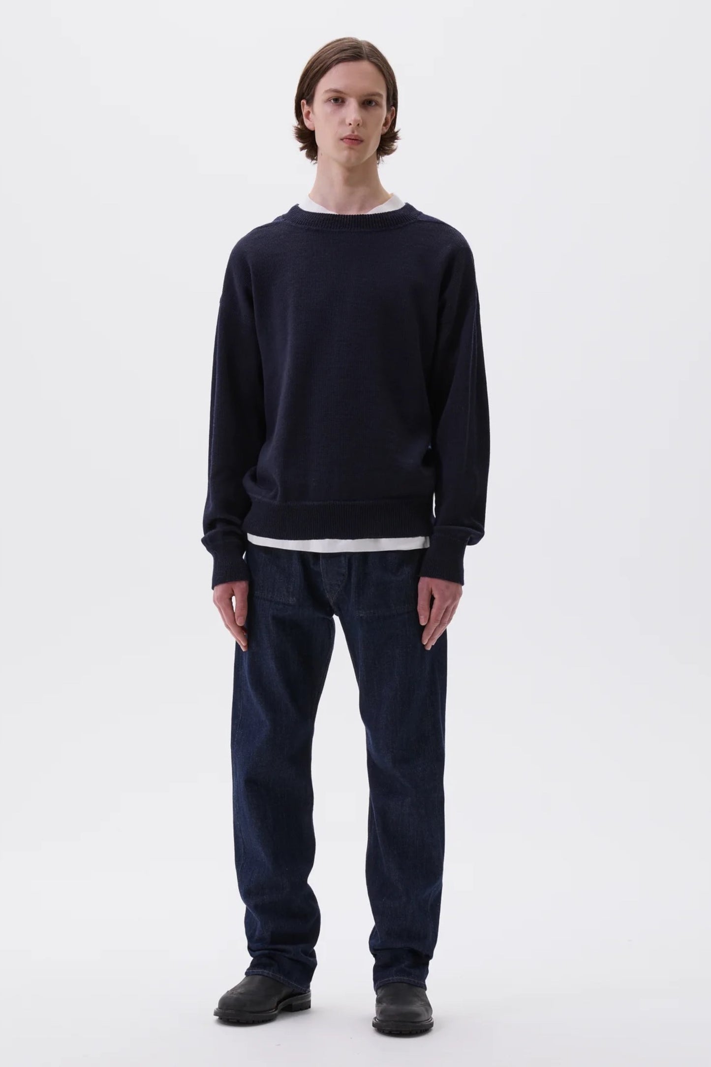 Margaret Howell - MHL. Flatlock Guernsey Utility Wool (Dark Navy)