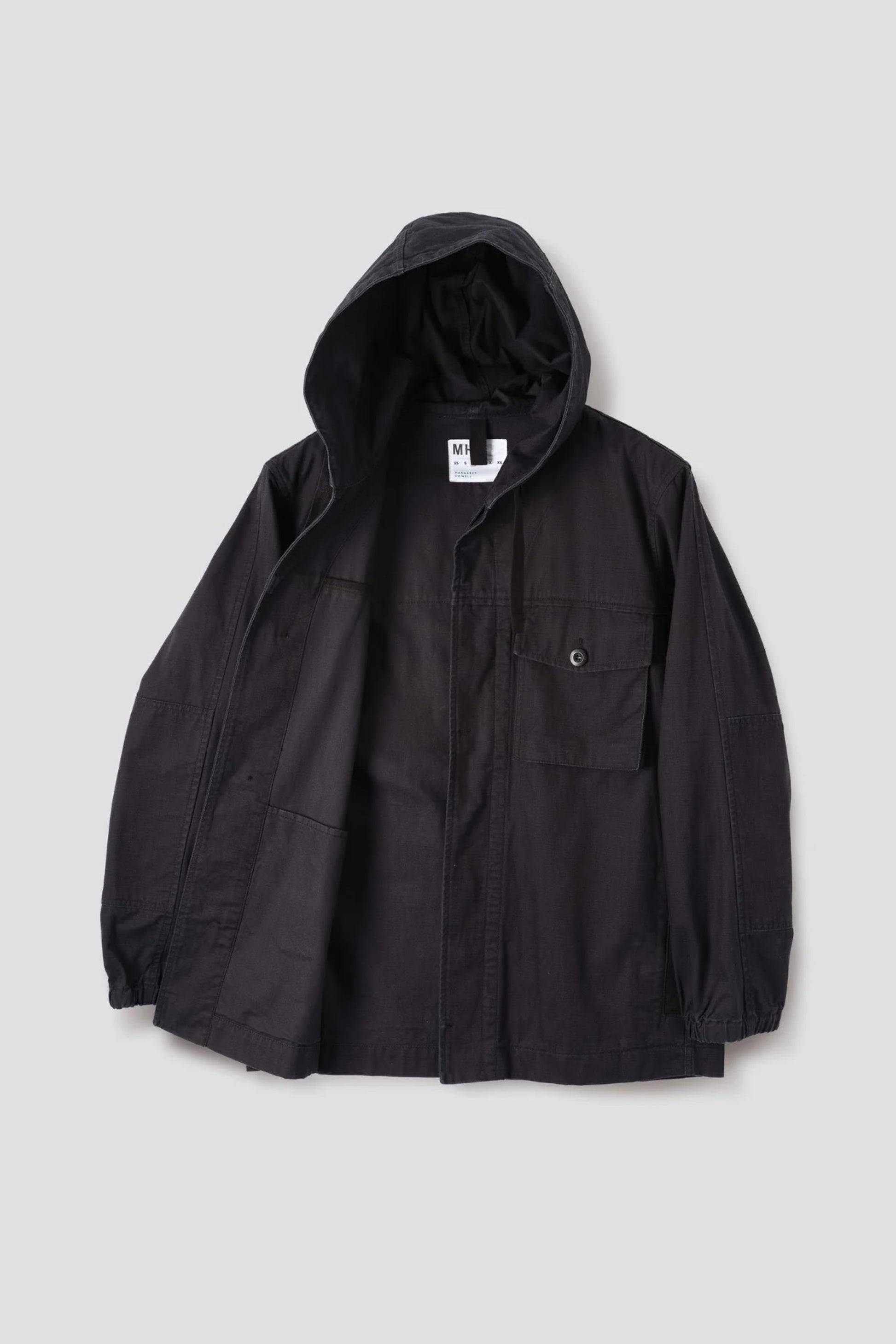 MHL. Margaret Howell Hooded Jacket Indigo Twill | Veste Coton Pigmenté | Edgar Bdx