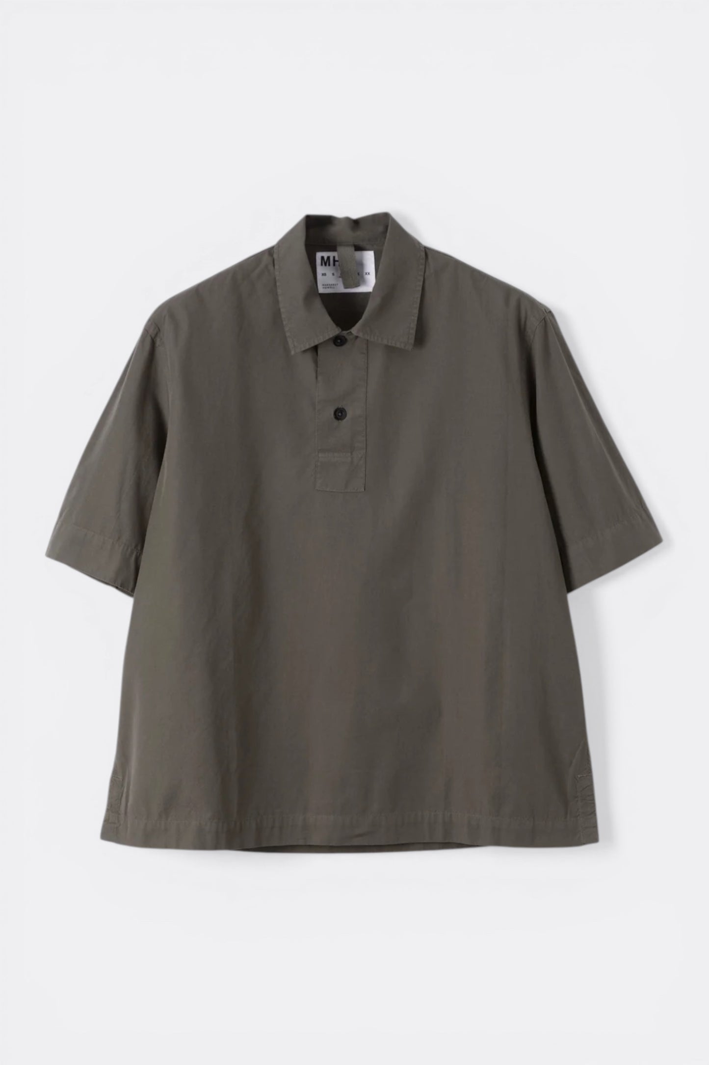 MHL. Margaret Howell Offset Placket Polo Mole | Polo Coton Organique Recyclé | Edgar Bdx