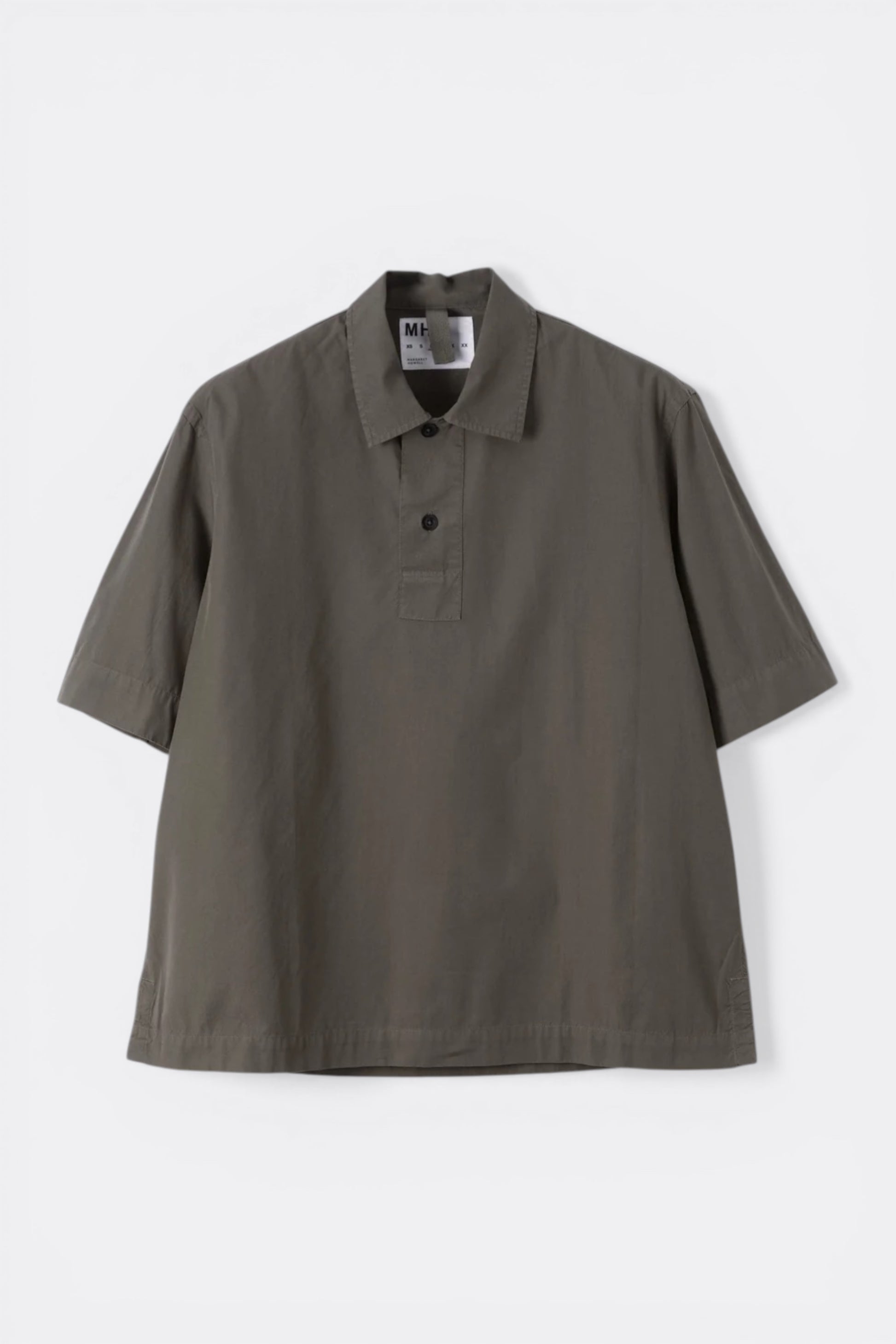 MHL. Margaret Howell Offset Placket Polo Mole | Polo Coton Organique Recyclé | Edgar Bdx