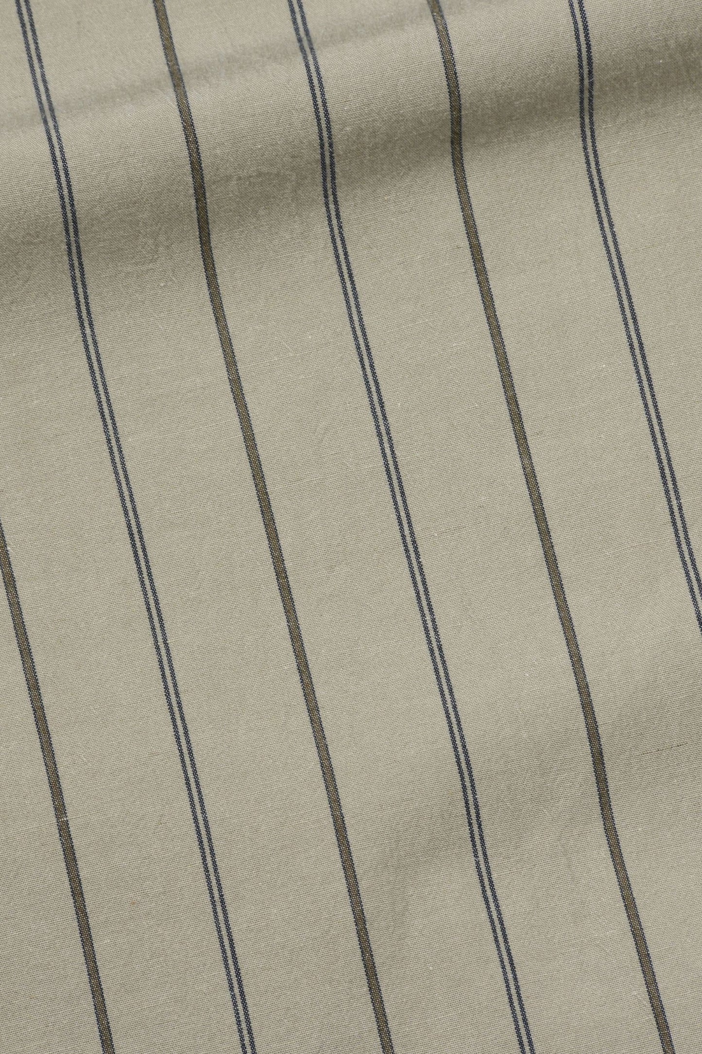 Margaret Howell - MHL. Overall Shirt Wide Stripe Cotton Linen (Stone / Navy / Bark)