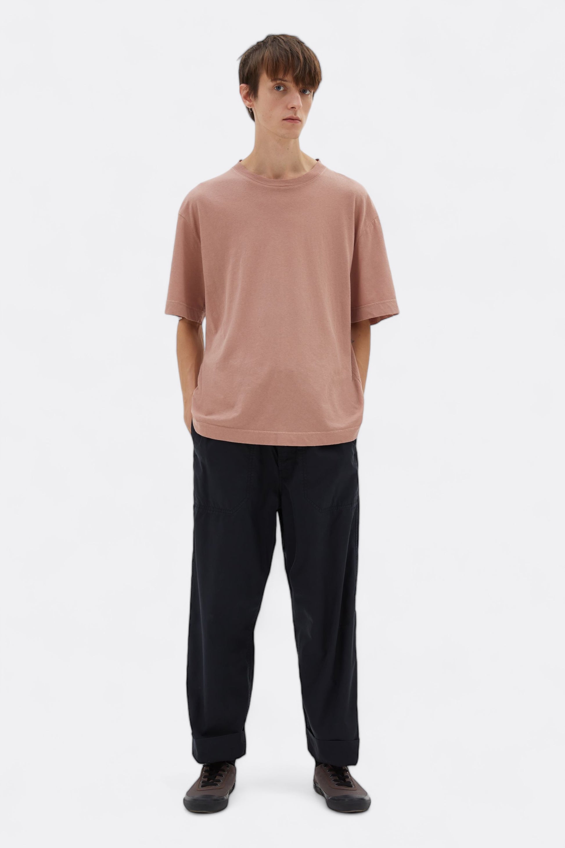Margaret Howell - MHL. Simple T-Shirt Cotton Linen Jersey (Pale Pink)