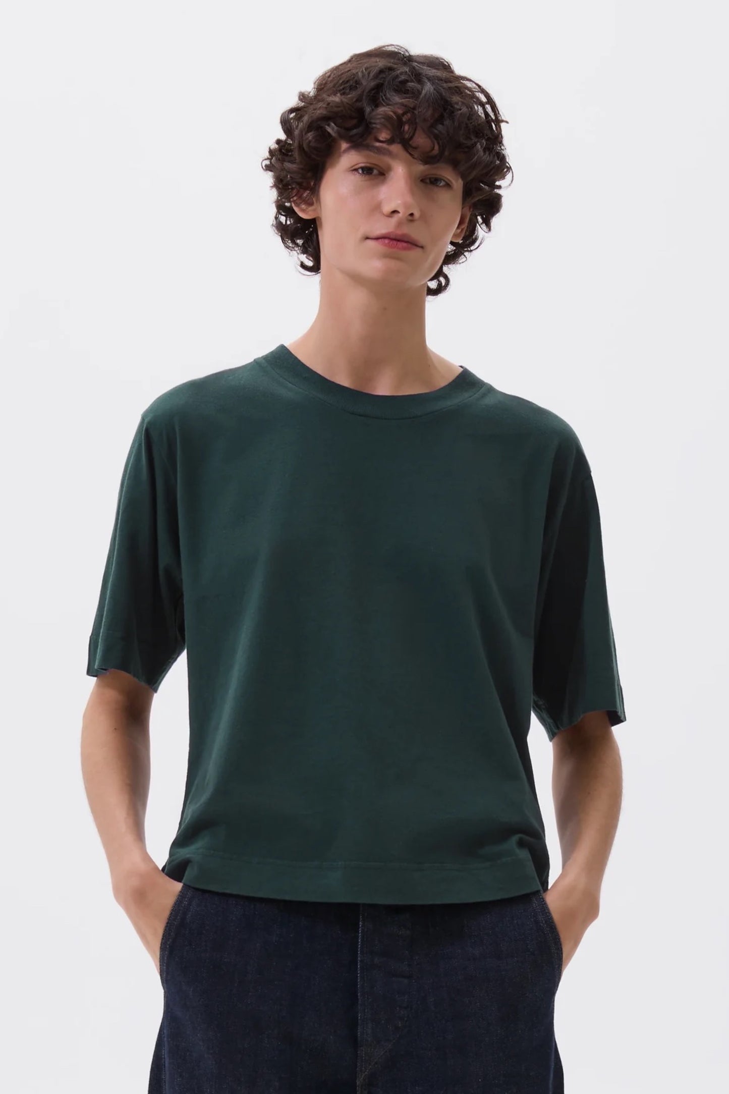 Margaret Howell - MHL. Simple T-Shirt Organic Cotton Linen Jersey (Algae)