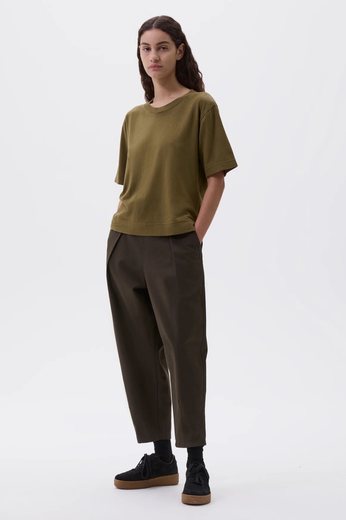 Margaret Howell - MHL. Simple T-Shirt Organic Cotton Linen Jersey (Moss)