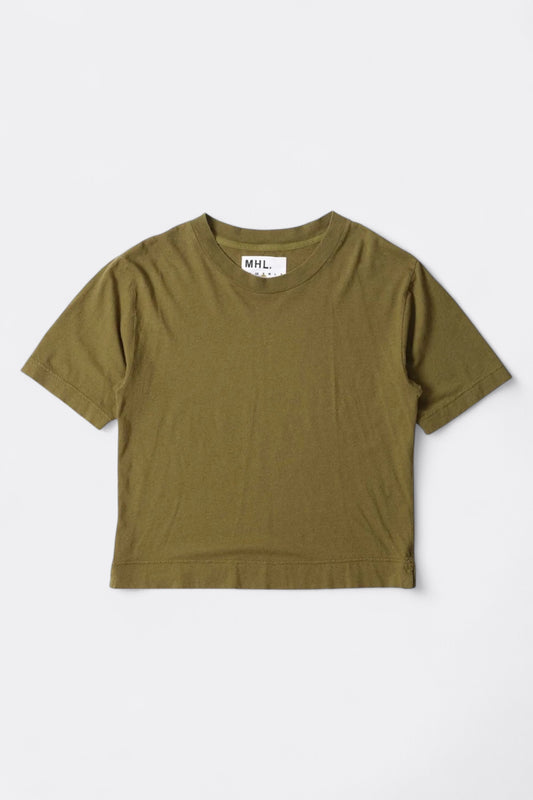 Margaret Howell - MHL. Simple T-Shirt Organic Cotton Linen Jersey (Moss)