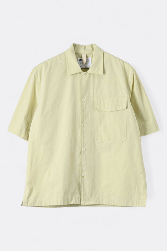 Margaret Howell - MHL. S/S Flap Pocket Shirt Yarn Dye Cotton Canvas (Pale Yellow)