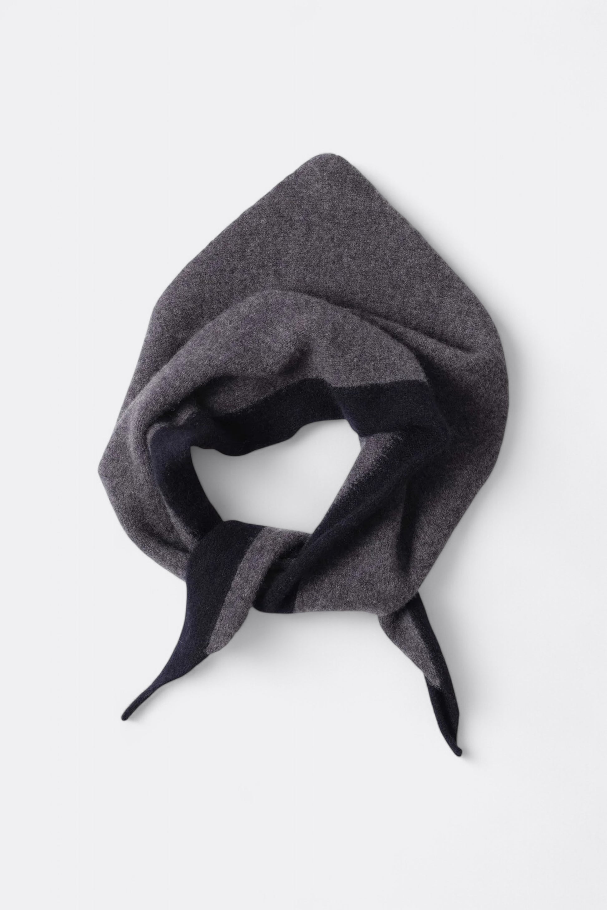 Margaret Howell - MHL. Tipped Scout Scarf Lambswool (Grey / Ink)