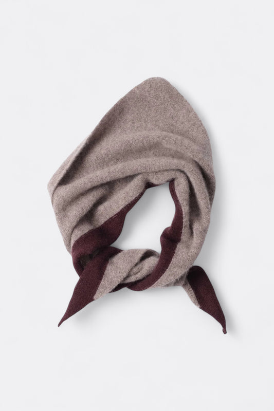 Margaret Howell - MHL. Tipped Scout Scarf Lambswool (Pebble / Mahogany)