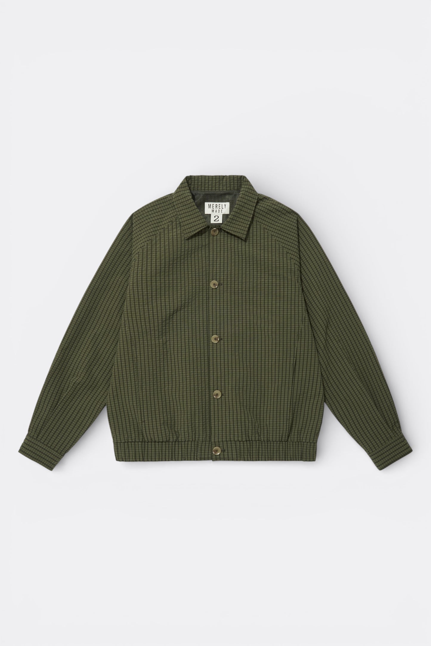 Merely Made - Bubble Check Raglan Blouson (Olive Check)