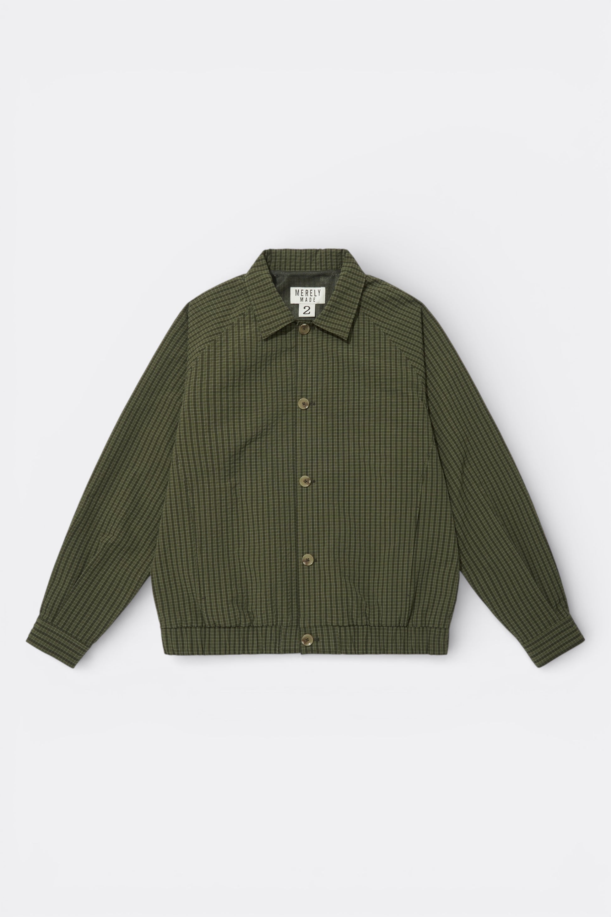 Merely Made - Bubble Check Raglan Blouson (Olive Check)