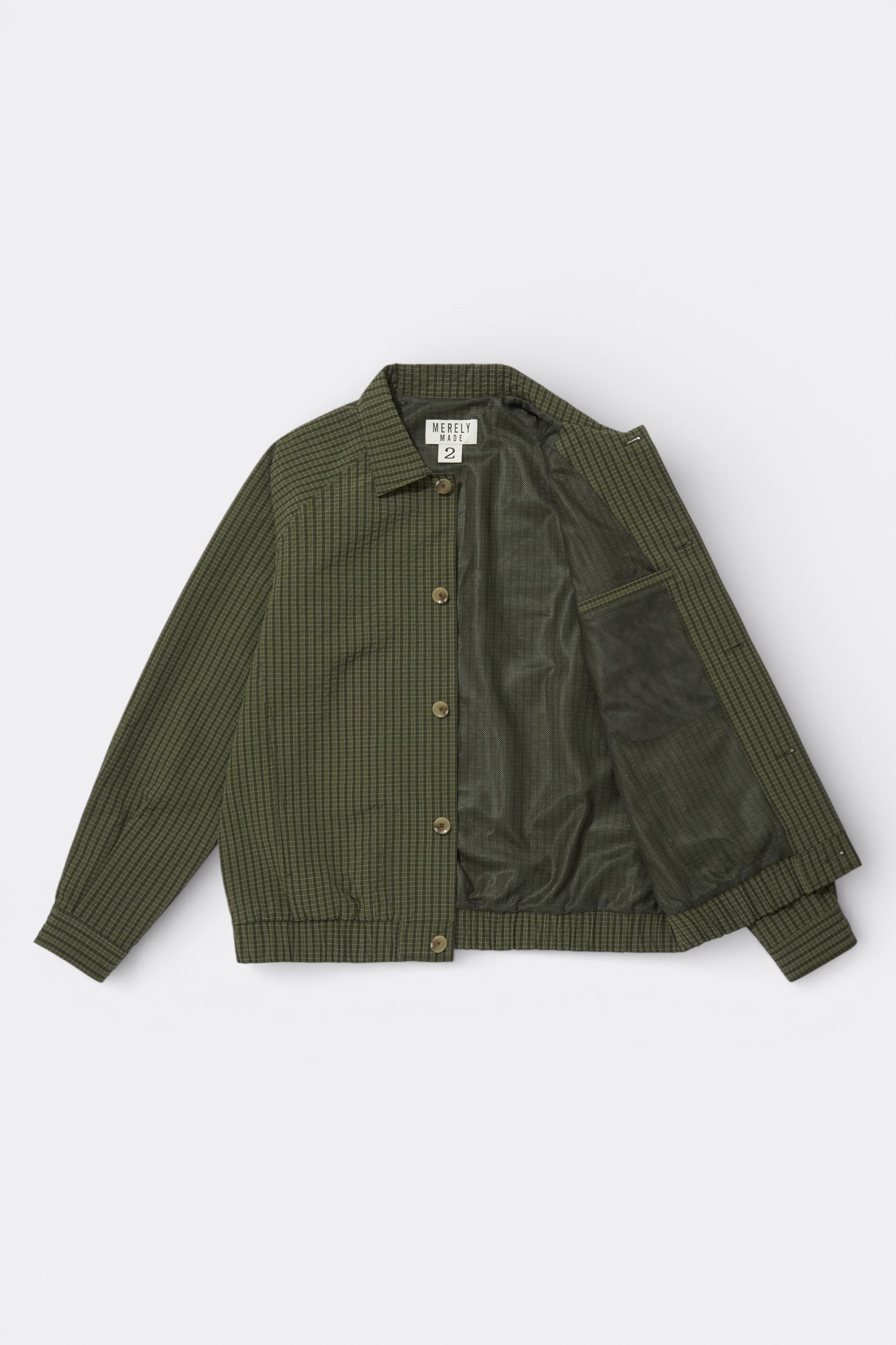 Merely Made - Bubble Check Raglan Blouson (Olive Check)