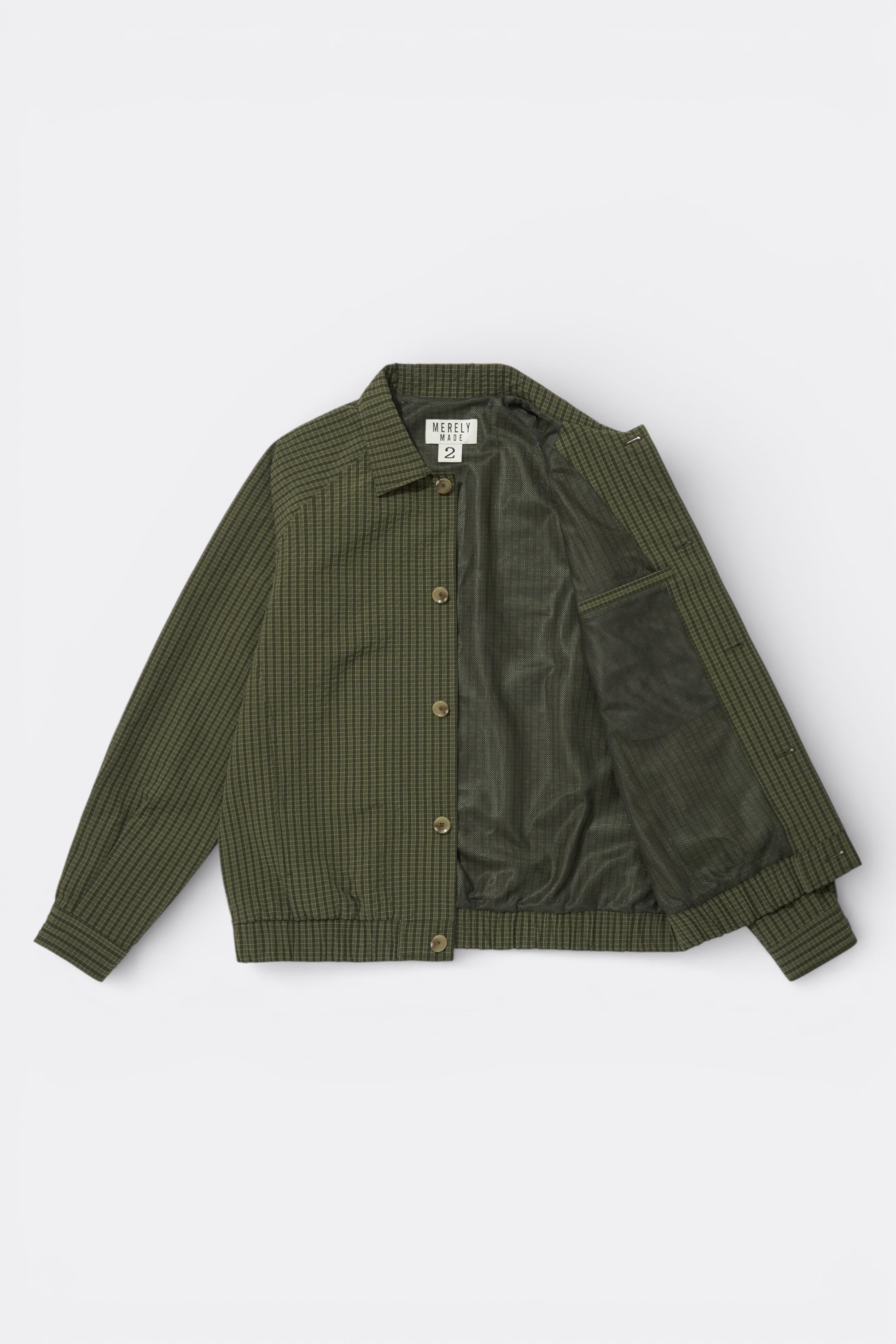 Merely Made - Bubble Check Raglan Blouson (Olive Check)