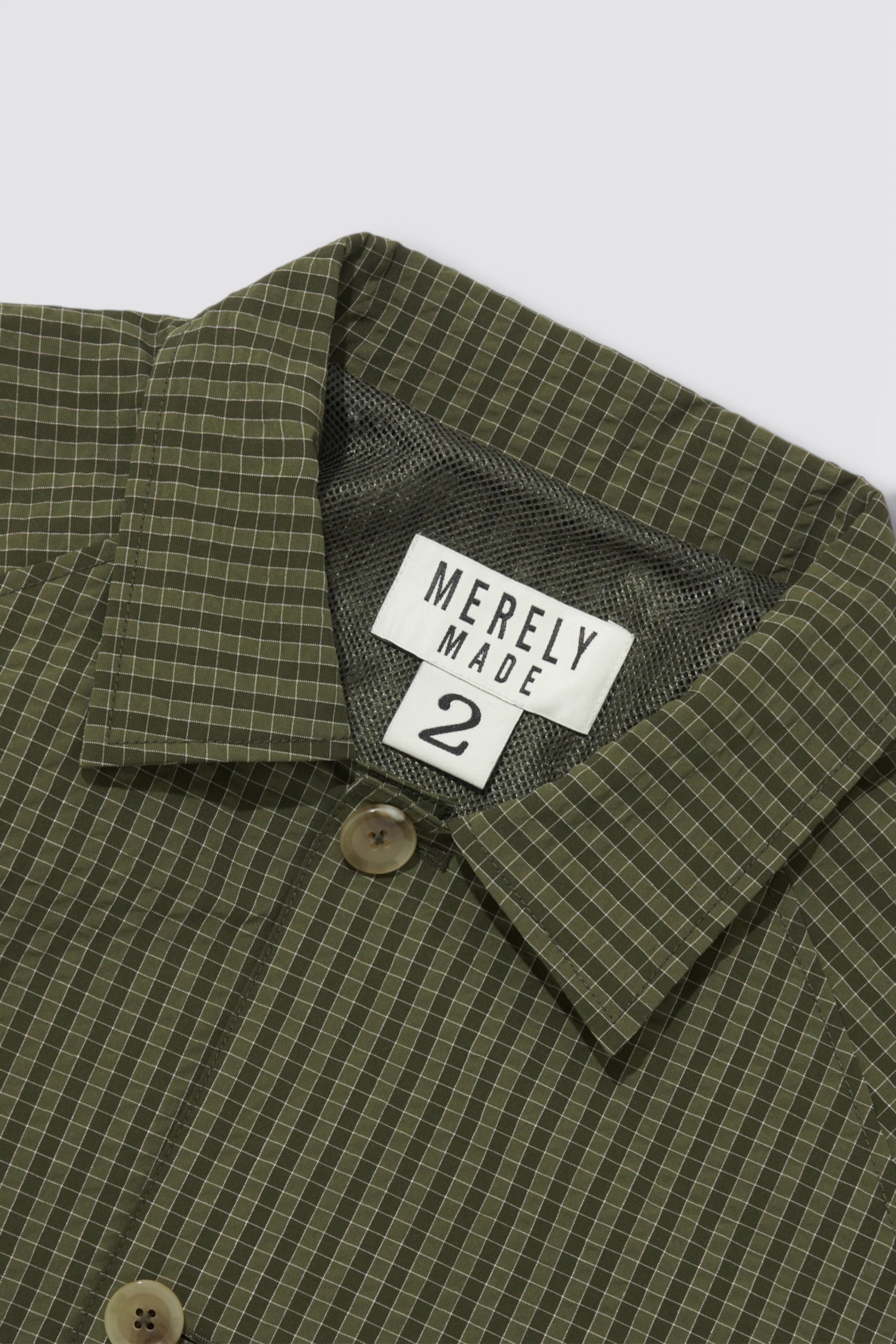 Merely Made - Bubble Check Raglan Blouson (Olive Check)