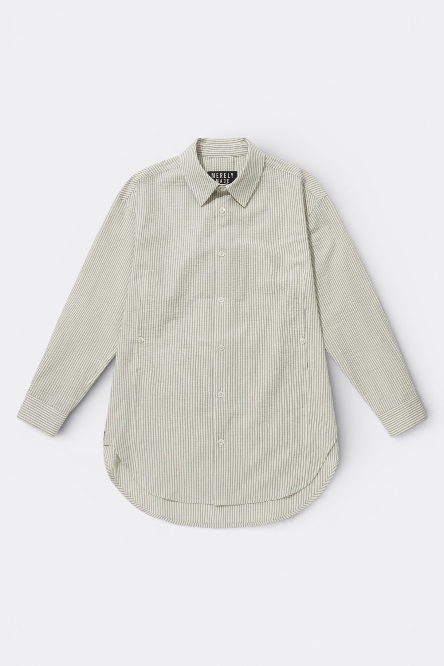 Merely Made - Classic Seersucker Stripe Over Shirts (Frost White)