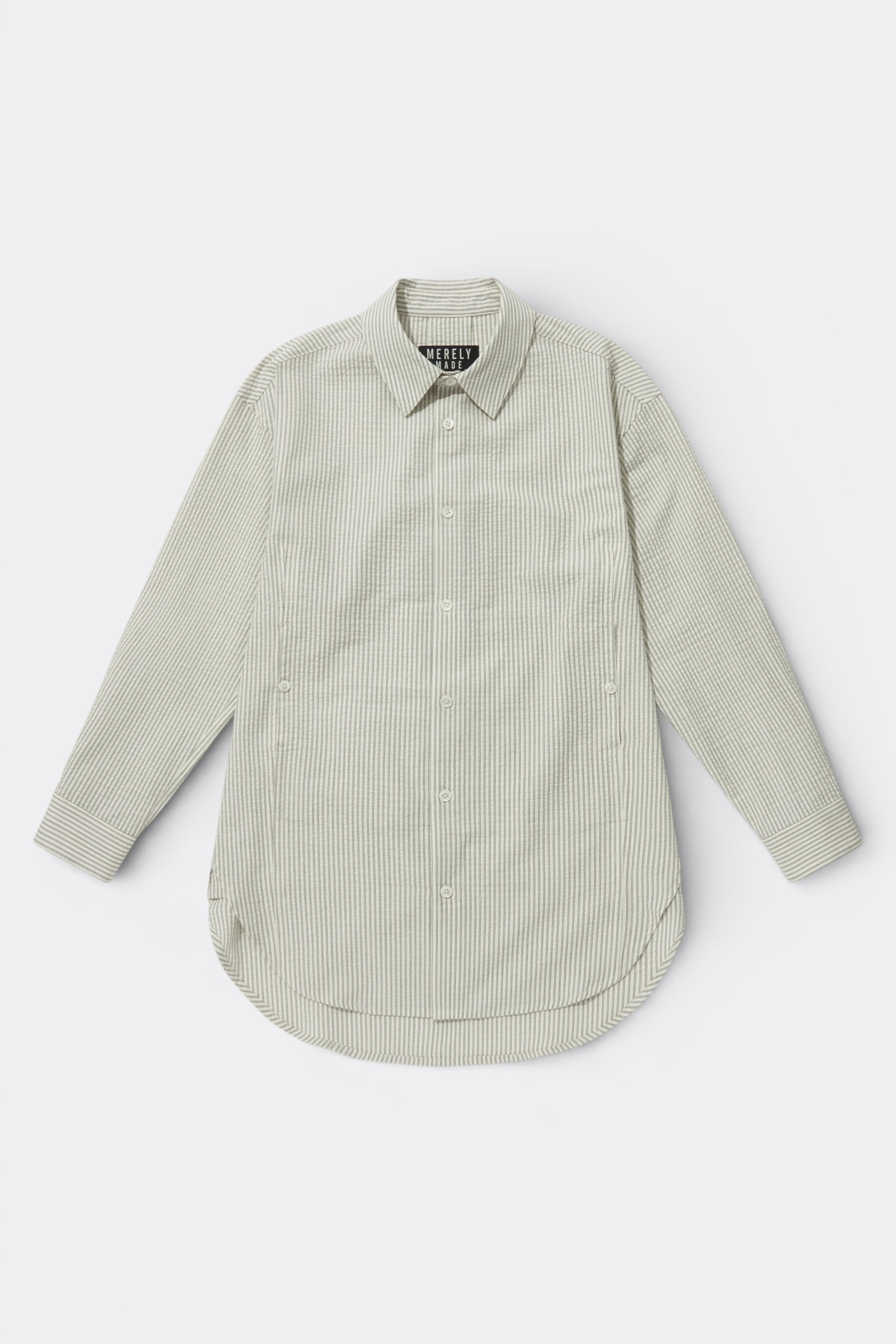 Merely Made - Classic Seersucker Stripe Over Shirts (Frost White)