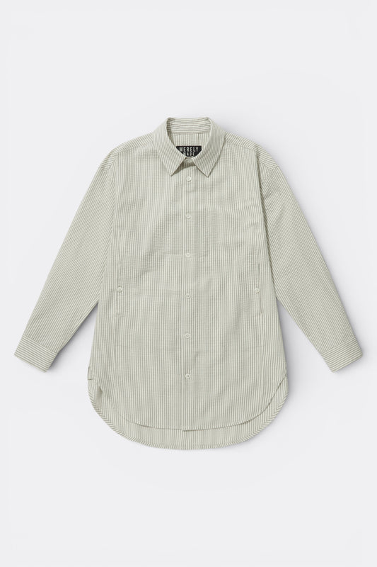 Merely Made - Classic Seersucker Stripe Over Shirts (Frost White)