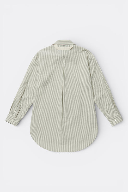 Merely Made - Classic Seersucker Stripe Over Shirts (Frost White)
