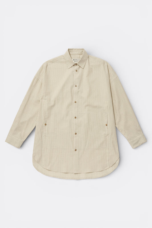 Merely Made - Classic Seersucker Stripe Over Shirts (Ecru Beige)