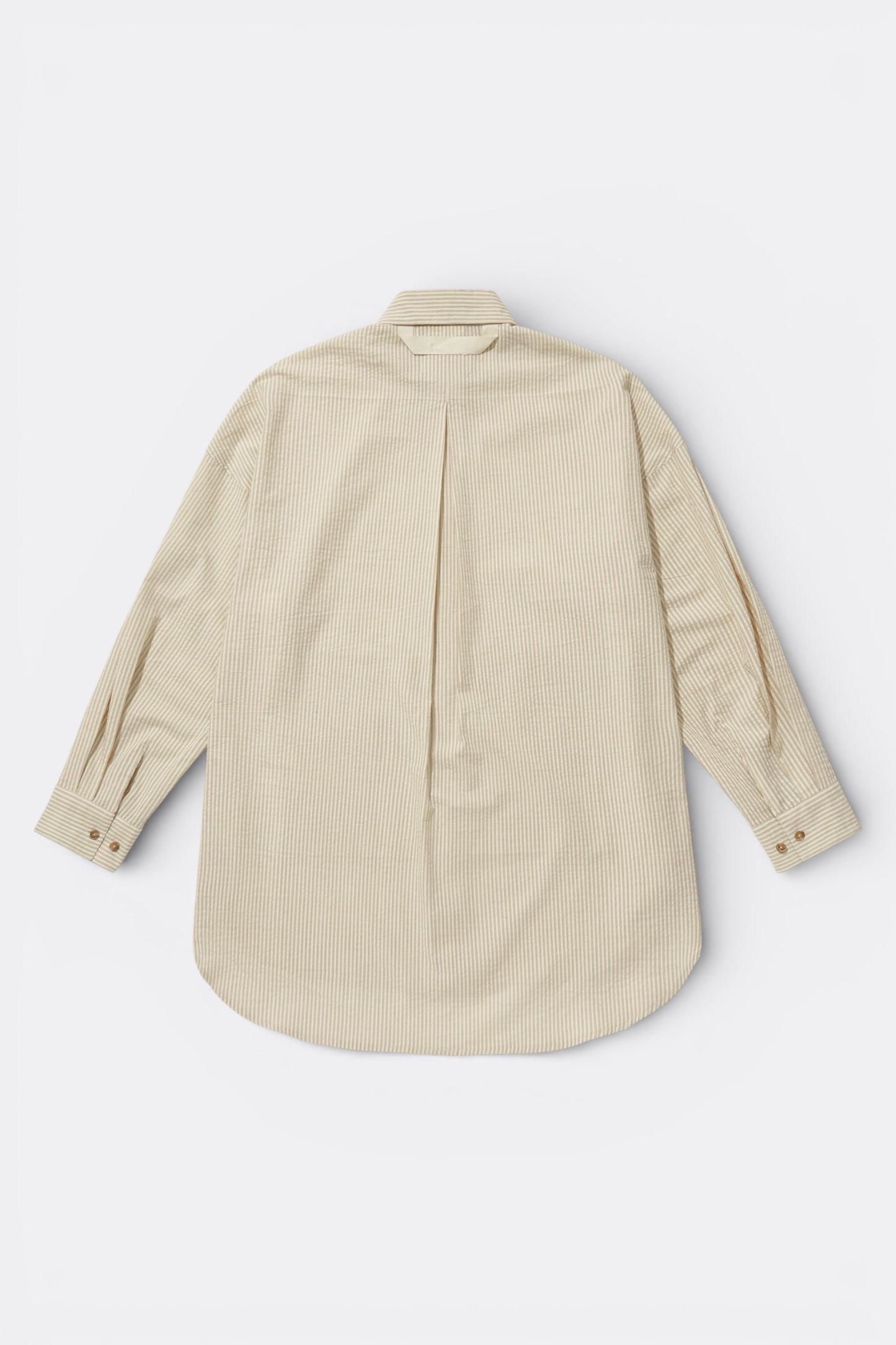 Merely Made - Classic Seersucker Stripe Over Shirts (Ecru Beige)