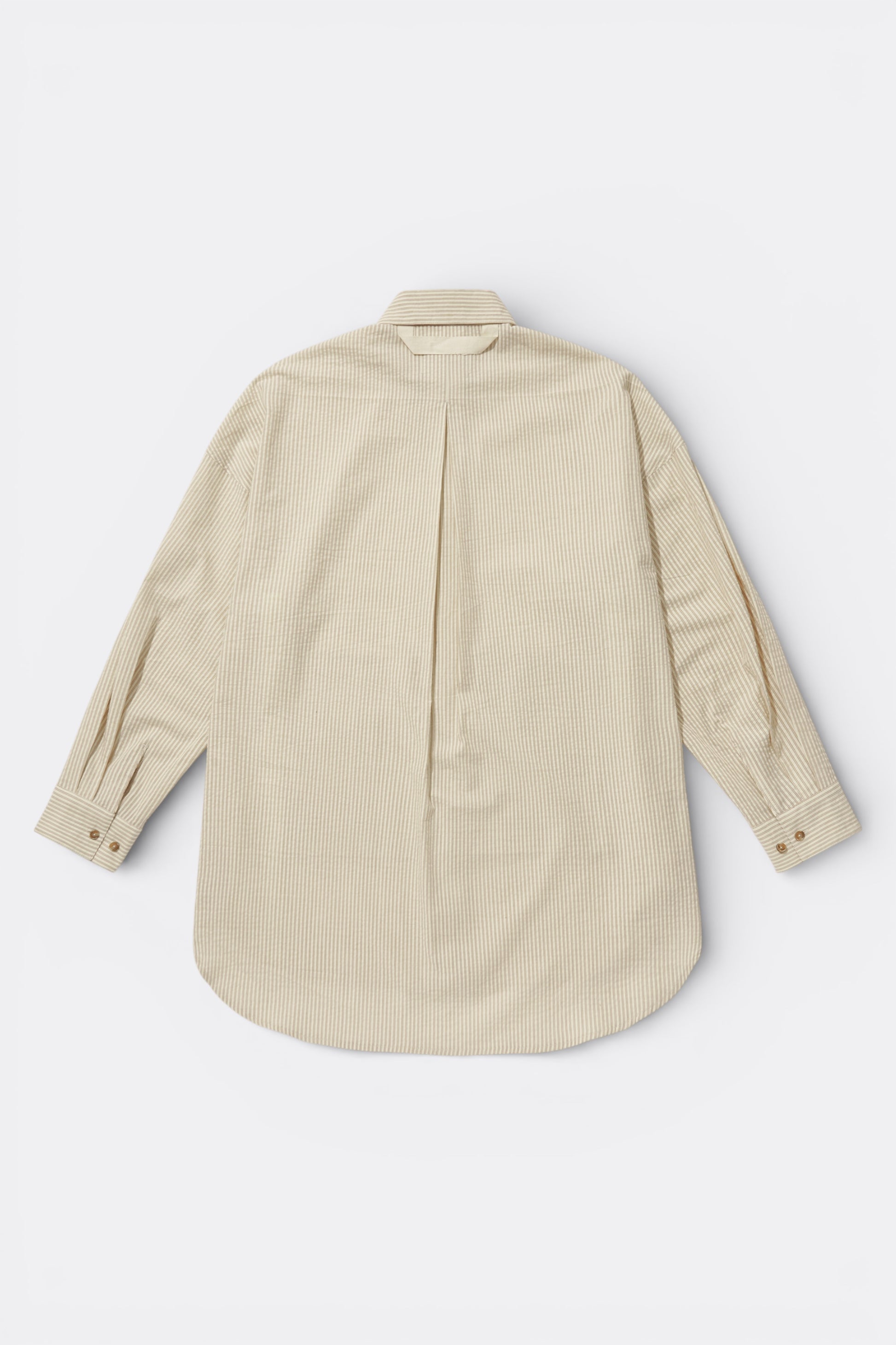 Merely Made - Classic Seersucker Stripe Over Shirts (Ecru Beige)