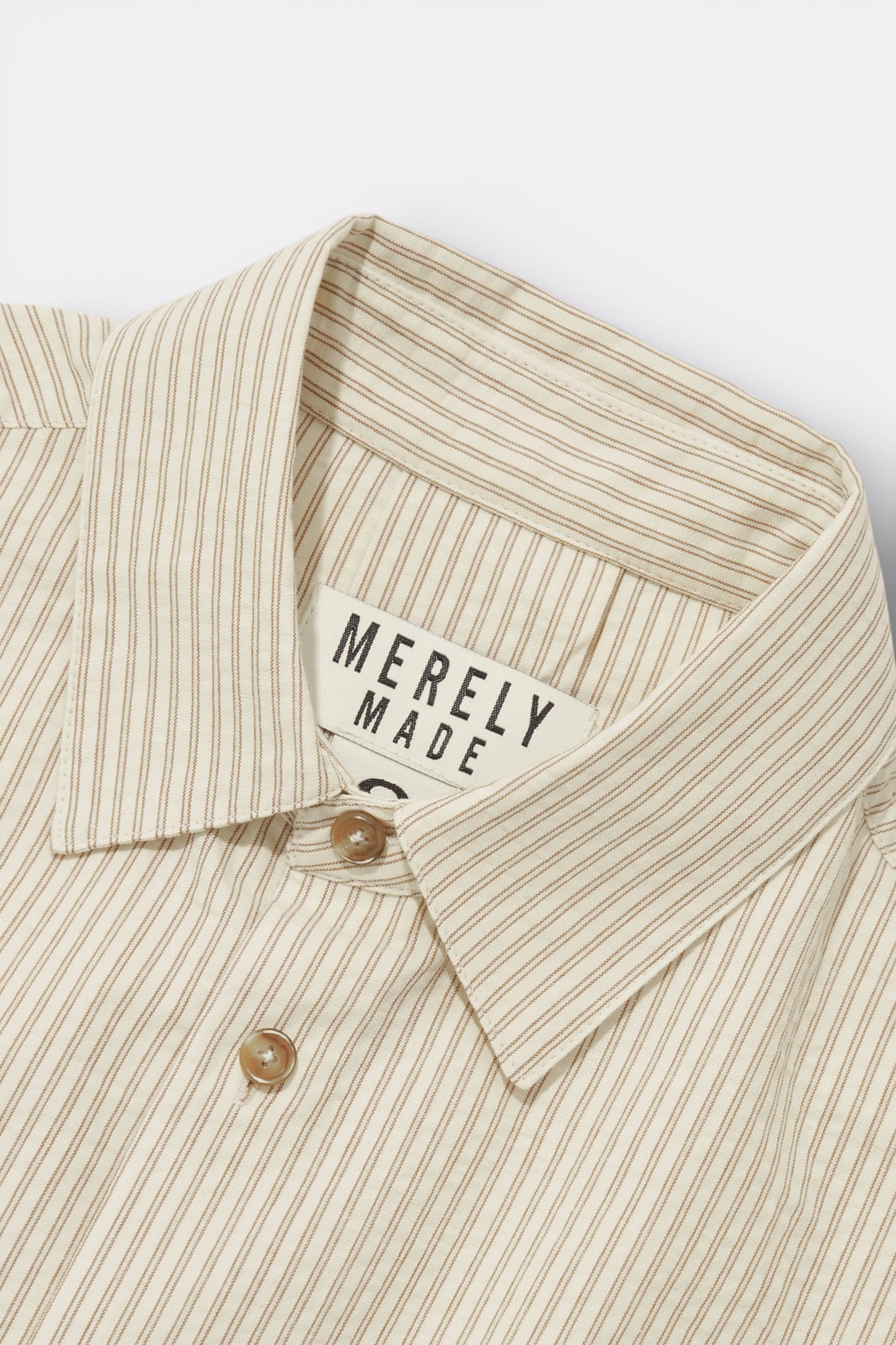 Merely Made - Classic Seersucker Stripe Over Shirts (Ecru Beige)